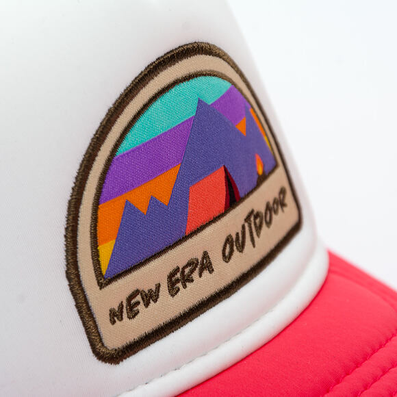 Kinder Kappe New Era - Branded Adventure Patch 9FORTY Trucker - Coral / White