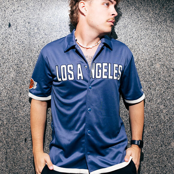 Trikot New Era - NBA Button Jersey Shirt - LA Lakers - Muted Indigo