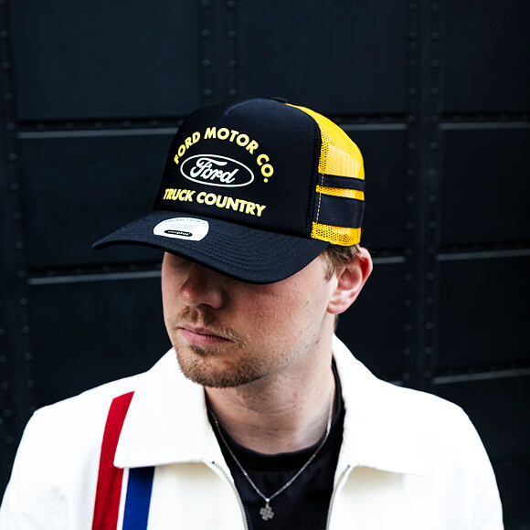 Kappe Brixton - Ford Built Tough Mp Trucker Hat - Burnt Rubber/Empire Yellow
