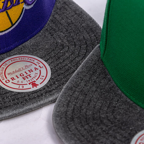 Kappe Mitchell & Ness - NBA Denim Patchwork - LA Lakers - Purple