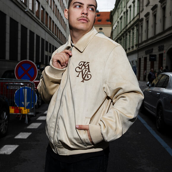 Jacke Karl Kani - Legacy Faux Suede Bowling Jacke - Beige