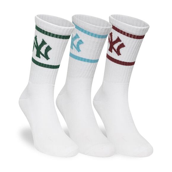 Socken New Era - MLB Crew Socks 3pk - NY Yankees - White