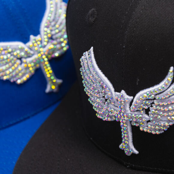 Kappe Reflection Luxury Shine Loud Snapback - Satin Schwarz / Weiß