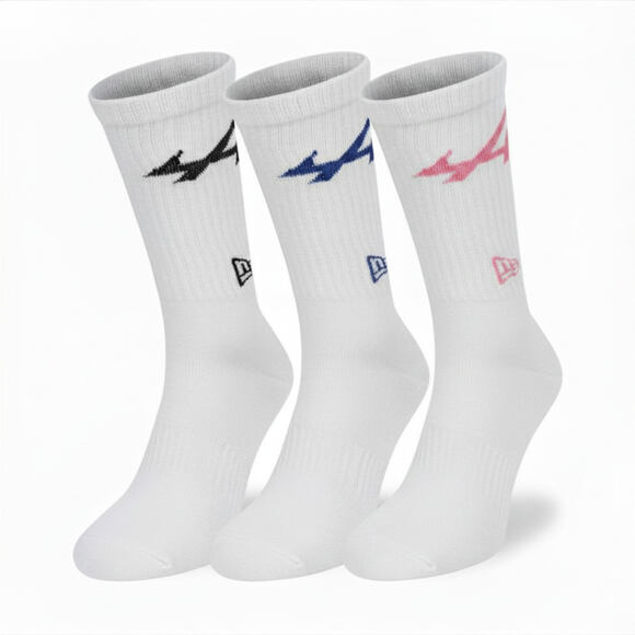 Socken New Era - F1 Logo Crew 3Pk - Alpine Racing - White