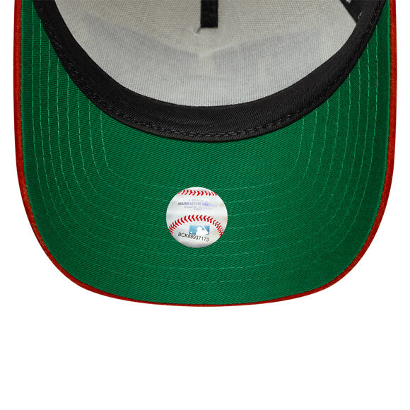 Kappe New Era - MLB Wordmark Suede 9FORTY A-Frame - NY Yankees - Cream / Warm Flame