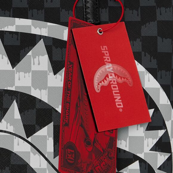 Tasche Sprayground - Black And White Drip Check Shark Tote