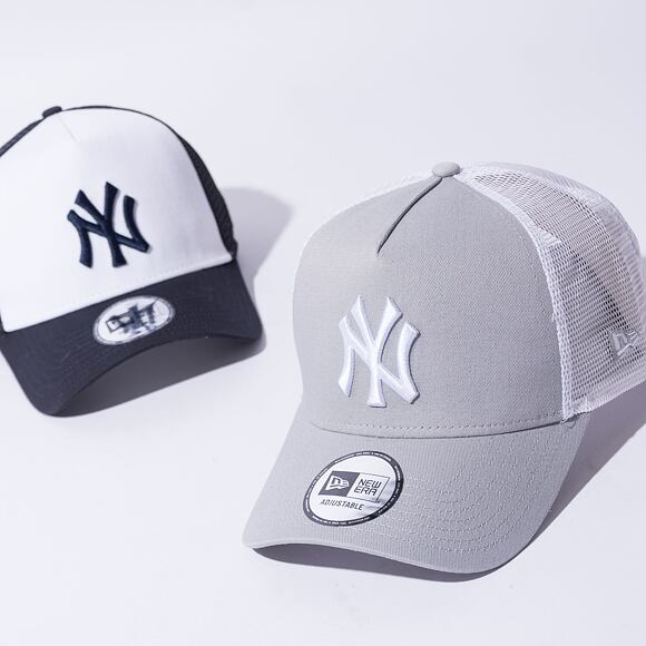 Kappe New Era - MLB Clean 9FORTY Trucker - NY Yankees - Gray / White