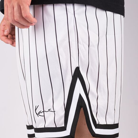 Shorts Karl Kani - Small Signature Pinstripe Mesh Shorts - White/Black