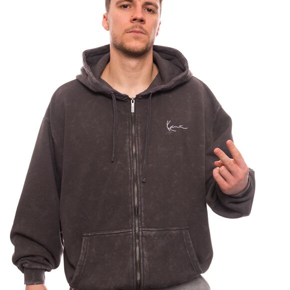Pullover Karl Kani Chest Signature Os Washed Full Zip Skull Hoodie anthracite