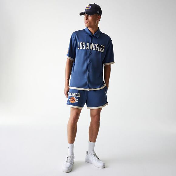 Shorts New Era - NBA Button Shorts - LA Lakers - Muted Indigo