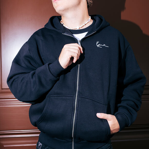 Pullover Karl Kani - Chest Signature Essential Oversized Zip Hoodie - Black