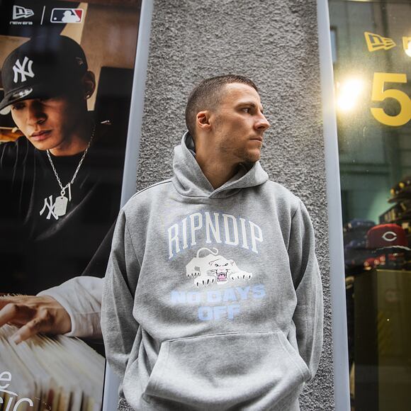 Pullover Rip N Dip - White Panther Hoodie - Heather Grey