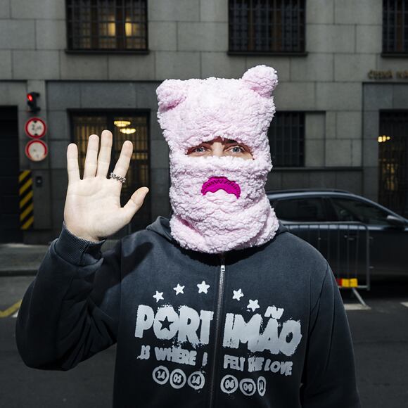 Der Haube Sprayground Pink Fleece Bear Ears Ski Mask