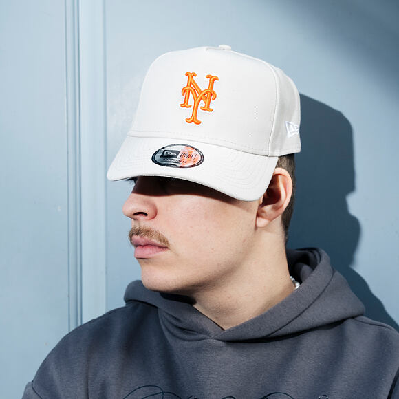 Kappe New Era - MLB Outline Script 9FORTY A-Frame - NY Mets - Stone