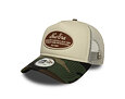 Kappe New Era - Western Oval Patch Foam 9FORTY Trucker - Stone / Woodland Camo