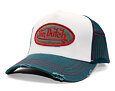 Kappe Von Dutch - Distressed Oval Logo Trucker - Cream / Teal
