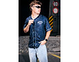 Trikot Karl Kani - Kani Pinstripe Baseball Jersey - Blue