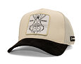 Kappe Capslab - Looney Tunes Trucker - Bugs Bunny Line Art Suede Visor - Off White / Black
