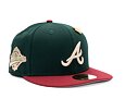 Kappe New Era 59FIFTY MLB "Leaf Drop" WS Patch Atlanta Braves Green / White