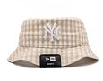 Damen Bucket Mütze New Era MLB Womens Gingham Tapered Bucket - NY Yankees - Stone