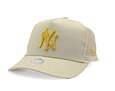 Damen Kappe New Era - 9FORTY Trucker Metallic - NY Yankees - Stone / Gold