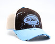 Kappe Von Dutch - Paint Splash Print & Embroidery Baseball - Brown / Light Blue