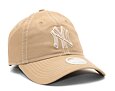 Damen Kappe New Era 9TWENTY MLB Washed - NY Yankees - Camel / White