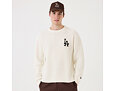 Pullover New Era - MLB Waffle Knit Crew - LA Dodgers - Off White