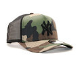 Kappe New Era - MLB Clean 9FORTY Trucker - NY Yankees - Woodland Camo / Black