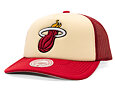 Kappe Mitchell & Ness - NBA Vintage Block Trucker - Miami Heat - Cream