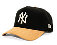 Kappe New Era - MLB Suede Visor 9FORTY A-Frame - NY Yankees - Black / Camel