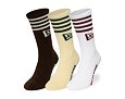 Socken New Era - Stripe Crew Socks 3pk - Brown / Cream / White