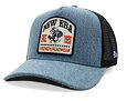 Kappe New Era - Western Rodeo Denim Patch 9FORTY Trucker - Himmelblau / Marine