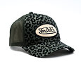 Damen Kappe Von Dutch - Velvet Leopard Print Baseball - Olive