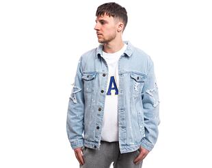 Jacke Karl Kani OG Paintsplatter Denim Trucker Jacket Bleached blue/white