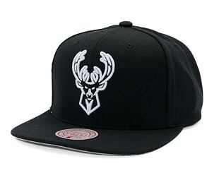 Kappe Mitchell & Ness - Evergreen Black/White Snapback - Milwaukee Bucks - Black