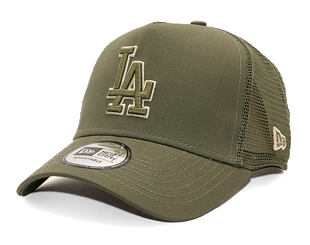 Kappe New Era - MLB Outline 9FORTY Trucker - LA Dodgers - New Olive