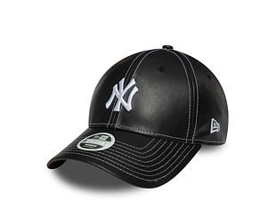 Damen Kappe New Era - MLB Contrast Stitch PU Leather 9FORTY - NY Yankees - Black / White