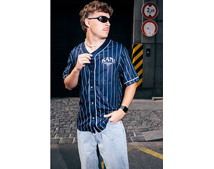 Trikot Karl Kani - Kani Pinstripe Baseball Jersey - Blue
