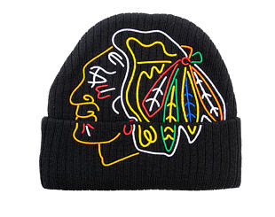 Mütze Mitchell & Ness - NHL Line Light Knit - Chicago Blackhawks - Black