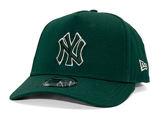 Kappe New Era - MLB Team Outline 9FORTY A-Frame - NY Yankees - Dark Green / Stone