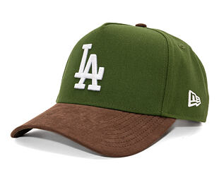 Kappe New Era - MLB Suede Visor 9FORTY A-Frame - LA Dodgers - Rifle Green / Brown