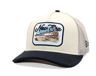 Kappe New Era - Branded Wild West Patch 9FORTY M-CROWN A-Frame Trucker - Cream / Navy