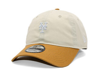 Kappe New Era - MLB Mini Logo Washed Contrast 9TWENTY - NY Mets - Cream / Dusted Ochre