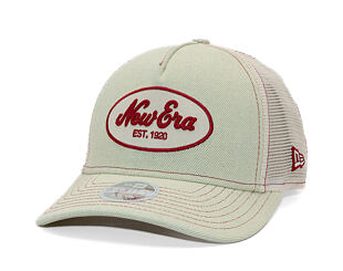 Damen Kappe New Era - Branded Denim Oval Logo 9FORTY M-CROWN A-Frame Trucker - Cream