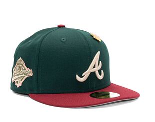 Kappe New Era 59FIFTY MLB "Leaf Drop" WS Patch Atlanta Braves Green / White