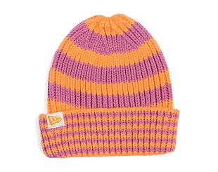 Mütze New Era - Medium Knit Stripe Beanie - Orange / Pink