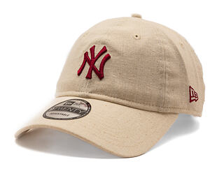 Kappe New Era - MLB Linen 9TWENTY - NY Yankees - Stone / Cherry