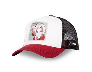 Kappe Capslab Trucker - Naruto Sakura - Weiß/Rot