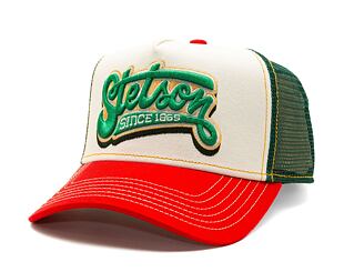 Kinder Kappe Stetson - Trucker Cap Lettering - Red/Offwhite